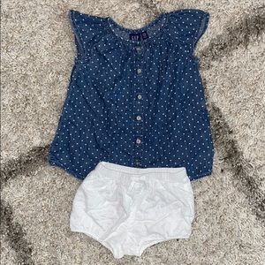 6-12 month Gap Chambray Tunic Eyelet Short Set